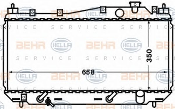 Радиатор, охлаждение двигателя BEHR HELLA SERVICE 8MK 376 768-301