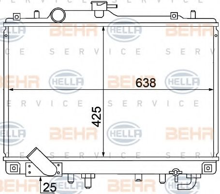 Радиатор, охлаждение двигателя BEHR HELLA SERVICE 8MK 376 770-391
