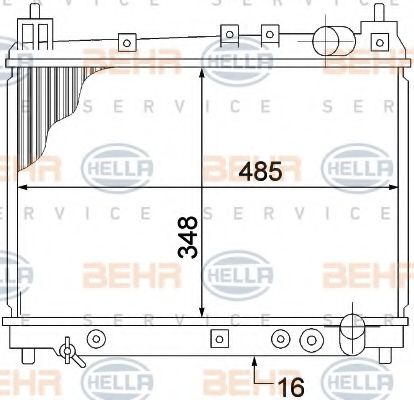 Радиатор, охлаждение двигателя BEHR HELLA SERVICE 8MK 376 773-471