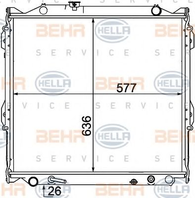 Радиатор, охлаждение двигателя BEHR HELLA SERVICE 8MK 376 773-651