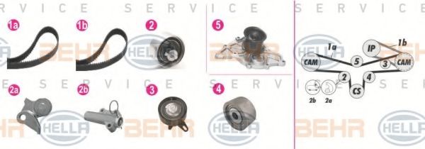 Водяной насос + комплект зубчатого ремня BEHR HELLA SERVICE 8MP 376 809-881
